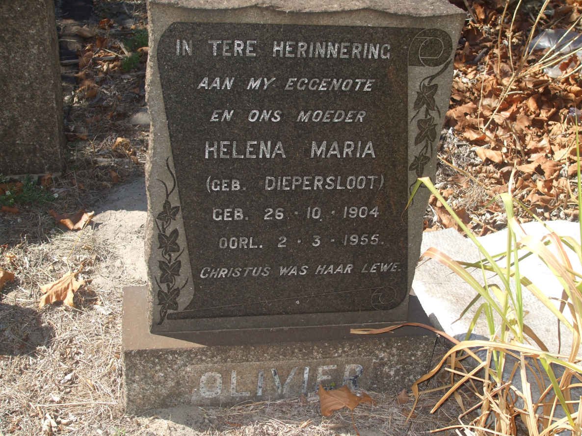 OLIVIER Helena Maria nee DIEPERSLOOT 1904-1955