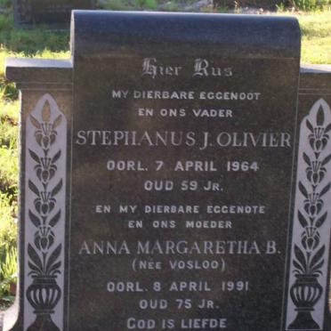 OLIVIER Stephanus J. -1964 &amp; Anna Margaretha B. VOSLOO -1991