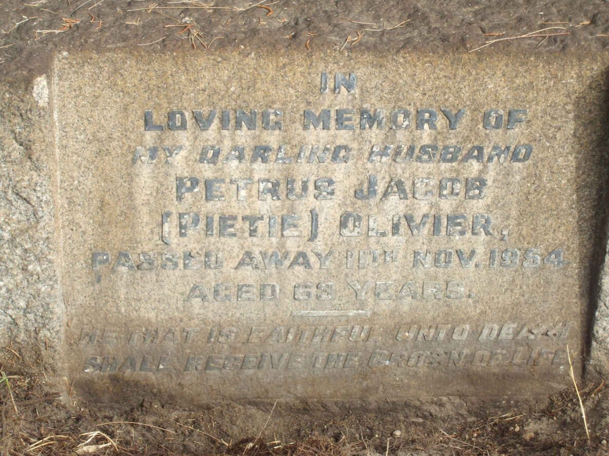 OLIVIER Petrus Jacob −1954