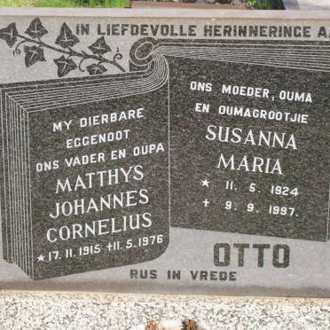 OTTO Matthys Johannes Cornelius 1915-1976 &amp; Susanna Maria 1924-1997