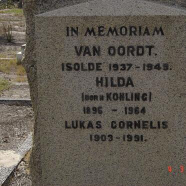 OORDT Lukas Cornelis, van 1903-1991 :: VAN OORDT Hilda nee KOHLING 1896-1964 :: VAN OORDT Isolde 1937-1948