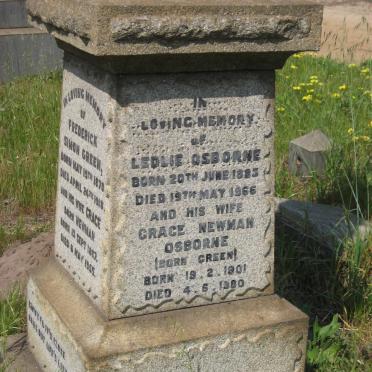 OSBORNE Ledlie 1883-1966 &amp; Grace Newman GREEN 1901-1980