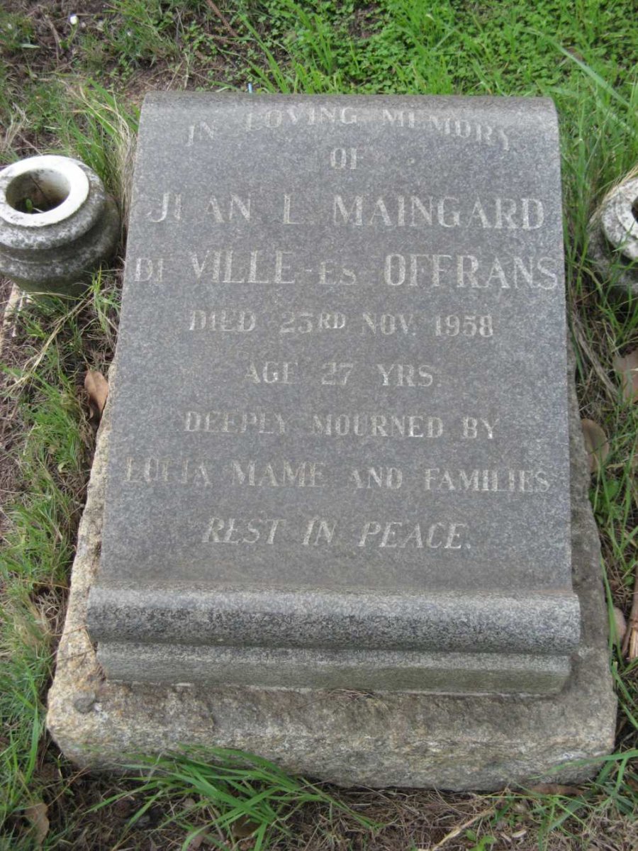 OFFRANS Jean L., MAINGARD DE VILLE ES -1958