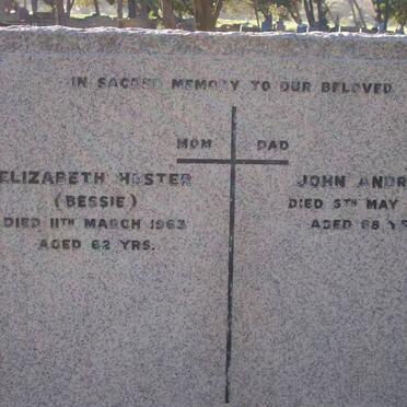 OLIVER John Andrew -1963 &amp; Elizabeth Hester -1963