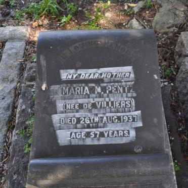 PENTZ Maria M. nee DE VILLIERS -1937