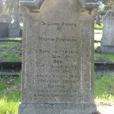 PETTERSEN Martin 1865-1914 &amp; Fredricka Louisa -1902