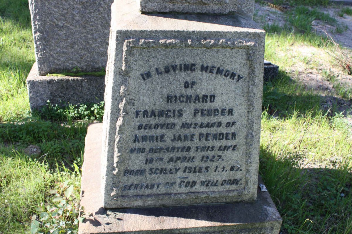 PENDER Richard Francis 1867-1927