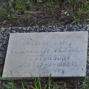 PETTERSON Elizabeth Vestina -1980