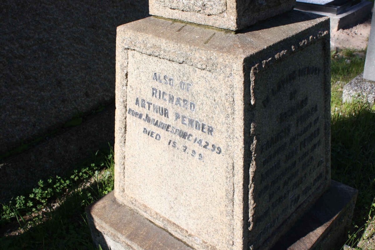 PENDER Richard Arthur 1899-1899