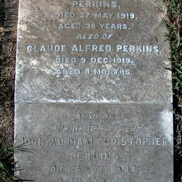 PERKINS John William Christopher -1948 &amp; Harriet Agnes Sophia -1919 :: PERKINS Claude Alfred -1919