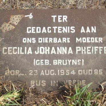 PHEIFFER Cecilia Johanna nee BRUYNS −1954