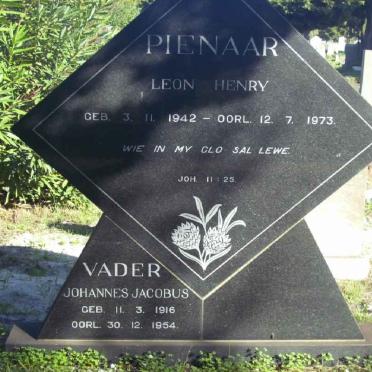 PIENAAR Johannes Jacobus 1916-1954 :: PIENAAR Leon Henry 1942-1973