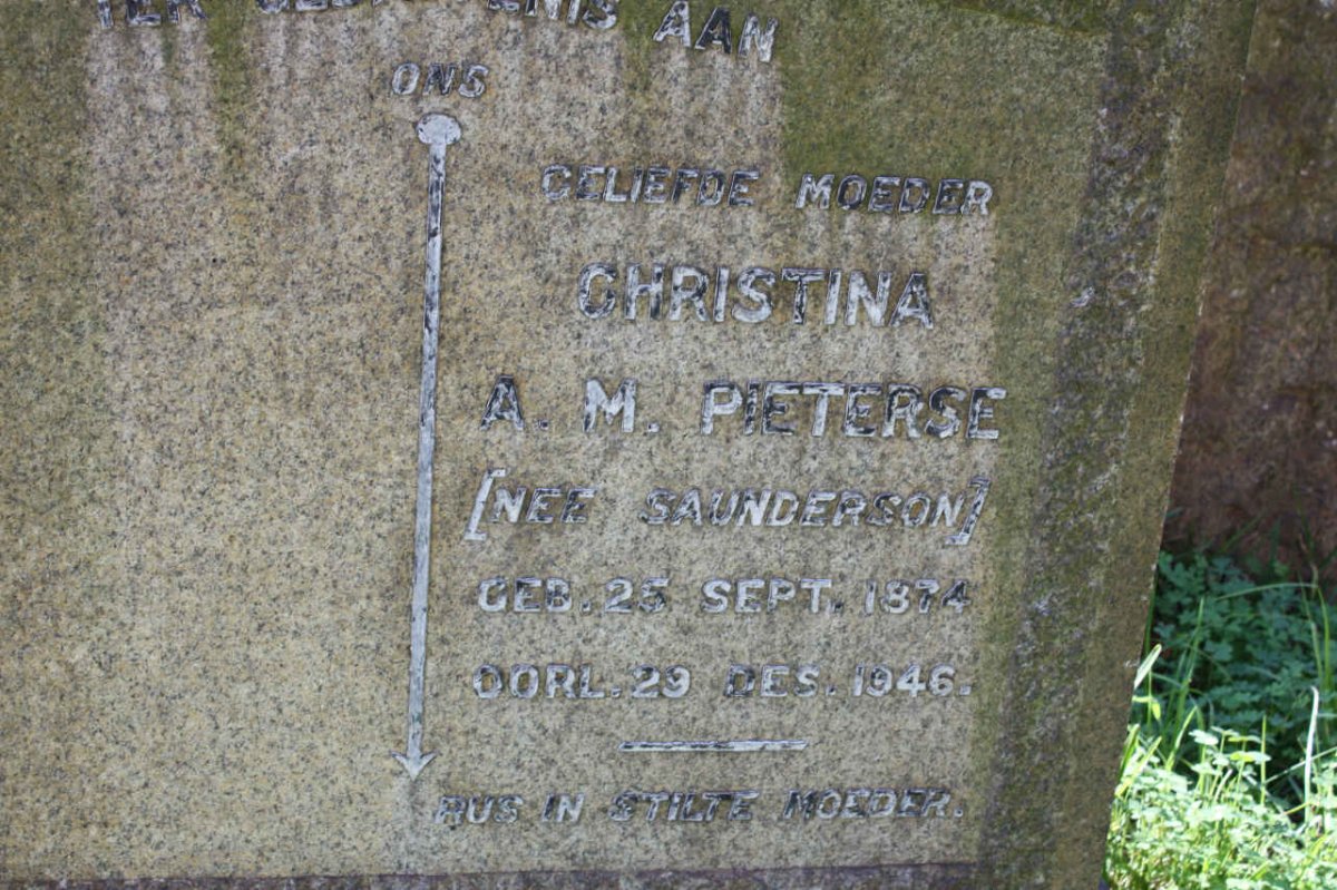 PIETERSE Christina A.M. nee SAUNDERSON 1874-1946