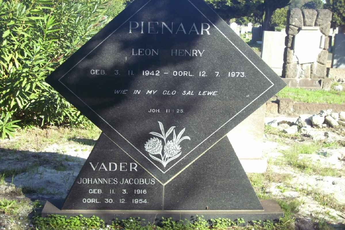 PIENAAR Johannes Jacobus 1916-1954 :: PIENAAR Leon Henry 1942-1973
