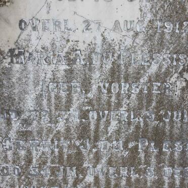 PLESSIS Gerrit J., du -1905 &amp; Maria A. VORSTER -1912