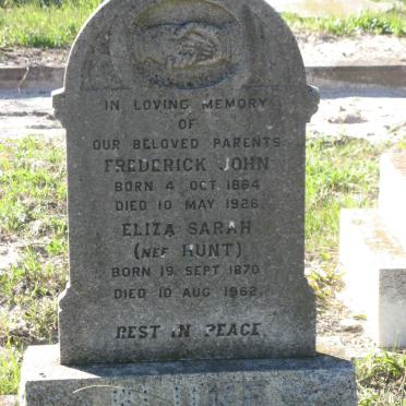 PLUKE Frederick John 1864-1926 &amp; Eliza Sarah HUNT 1870-1962