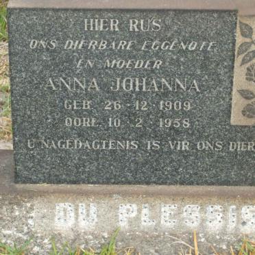 PLESSIS Anna Johanna, du 1909-1958