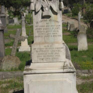 PLANT John Daniel 1864-1889 :: PLANT Matthew Greybe 1851-1902