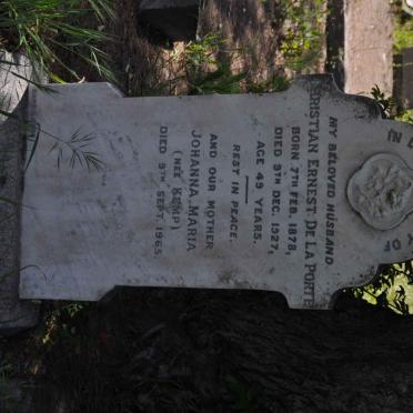 PORTE Christian Ernest, de la 1878-1927 &amp; Johanna Maria KEMP -1965