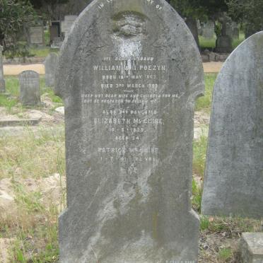 POEZYN William A.H. 1863-1903 :: MCGUIRE Patrick -1941 &amp; Elizabeth POEZYN -1939