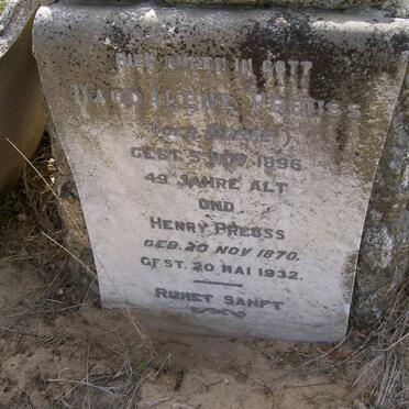 PRUESS Henry 1870-1932 &amp; Magdalena WOBBE -1896