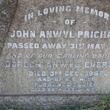 PRITCHARD John Anwyl -1927 &amp; Florence Louise -1952 :: PRITCHARD Doreen Anwyl Everley -1946