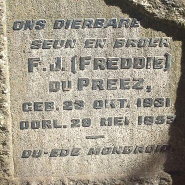 PREEZ Salmon J., du 1901-1954 :: DU PREEZ F.J. 1951-1953