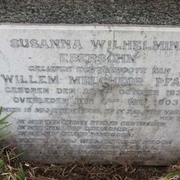 PFAFF Susanna Wilhelmina nee EBERSOHN 1834-1903