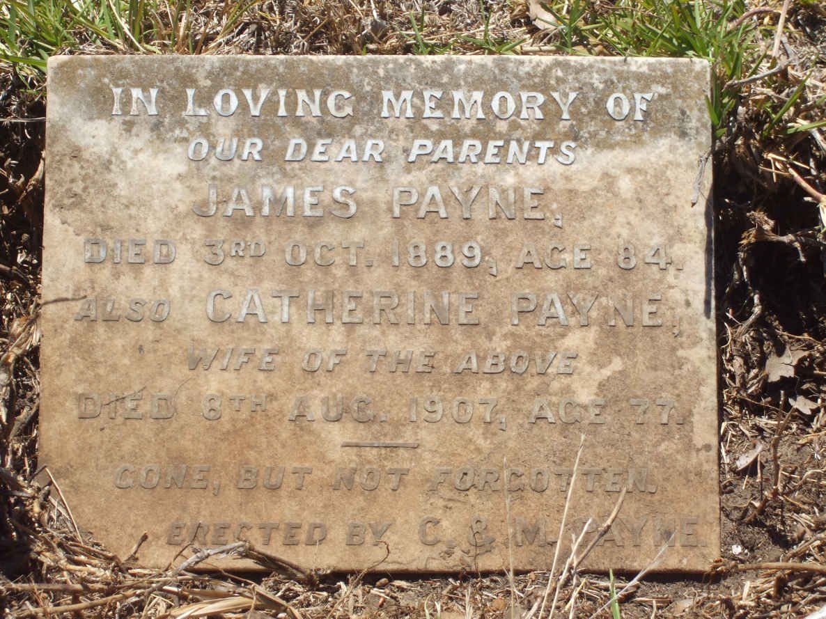 PAYNE James -1889 &amp; Catherine -1907