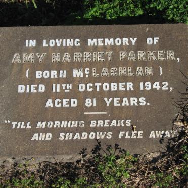 PARKER Amy Harriet nee MCLACHLAN -1942