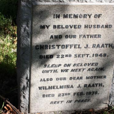 RAATH Christoffel J. -1948 &amp; Wilhelmina J. -1975