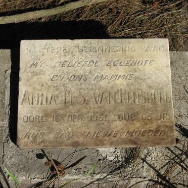 RENSBURG Anna M.S., van -1951