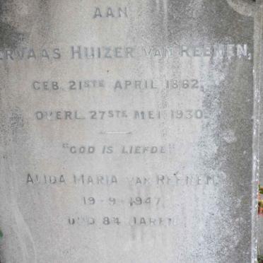 REENEN Servaas Huizer, van 1862-1930 &amp; Alida Maria -1947
