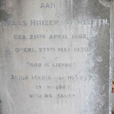 REENEN Servaas Huizer, van 1862-1930 &amp; Alida Maria -1947