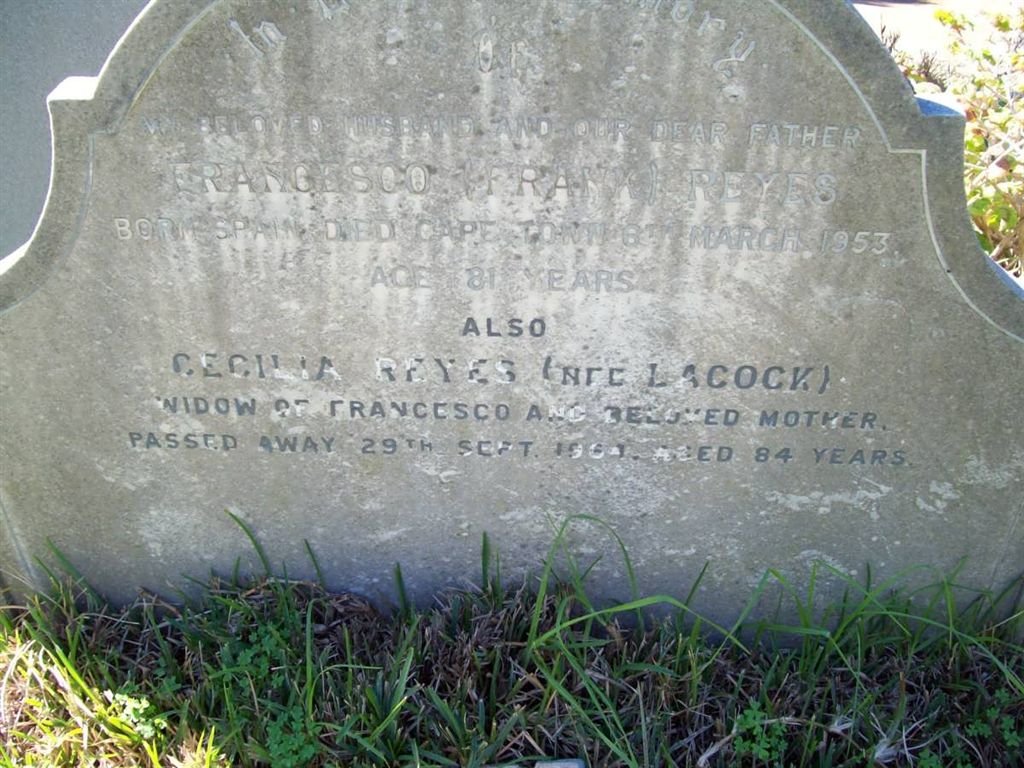REYES Francesco -1953 &amp; Cecilia LACOCK -1964