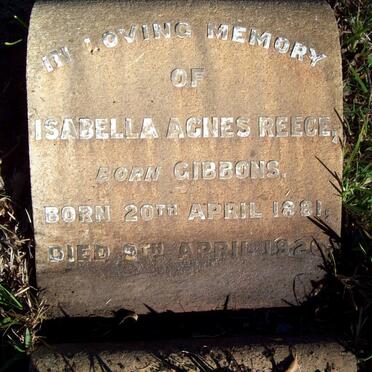 REECE Isabella Agnes nee GIBBONS 1881-1920