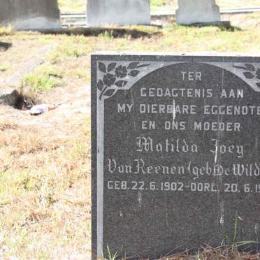 REENEN Matilda Joey, van nee DE WILDT 1902-1971