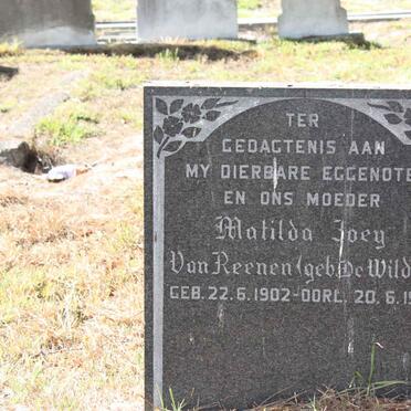 REENEN Matilda Joey, van nee DE WILDT 1902-1971