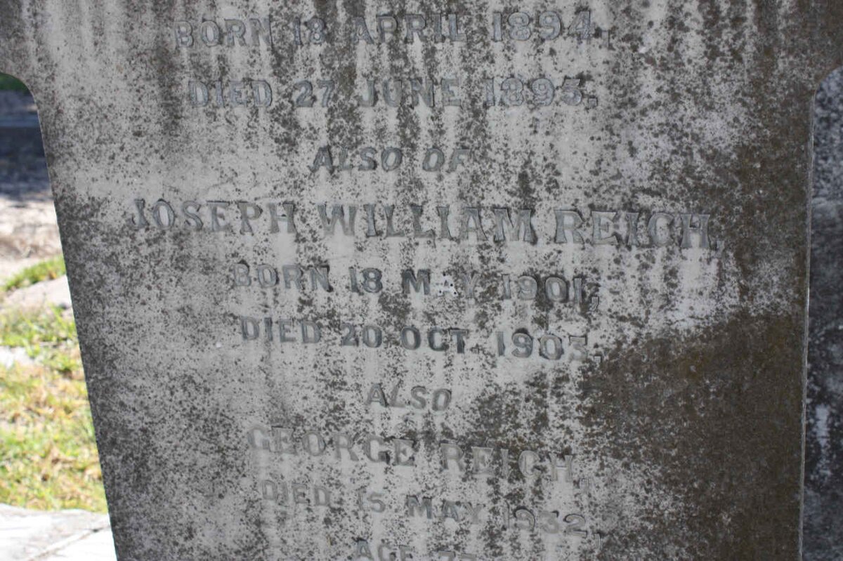 REICH Joseph William 1901-1903 :: REICH George -1932 