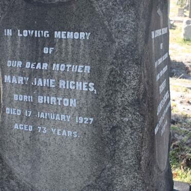 RICHES Robert James -1915 &amp; Mary Jane BURTON -1927 