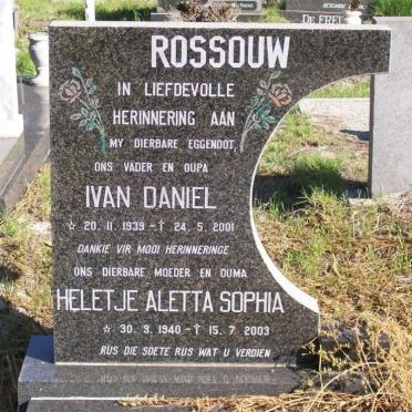 ROSSOUW Ivan Daniel 1939-2001 &amp; Heletje Aletta Sophia 1940-2003