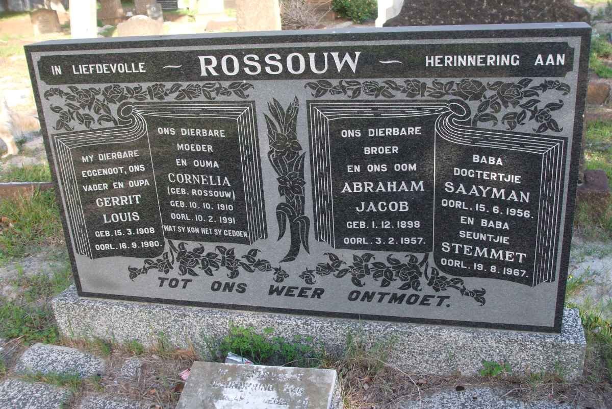 ROSSOUW Gerrit Louis 1908-1980 &amp; Cornelia ROSSOUW 1910-1991