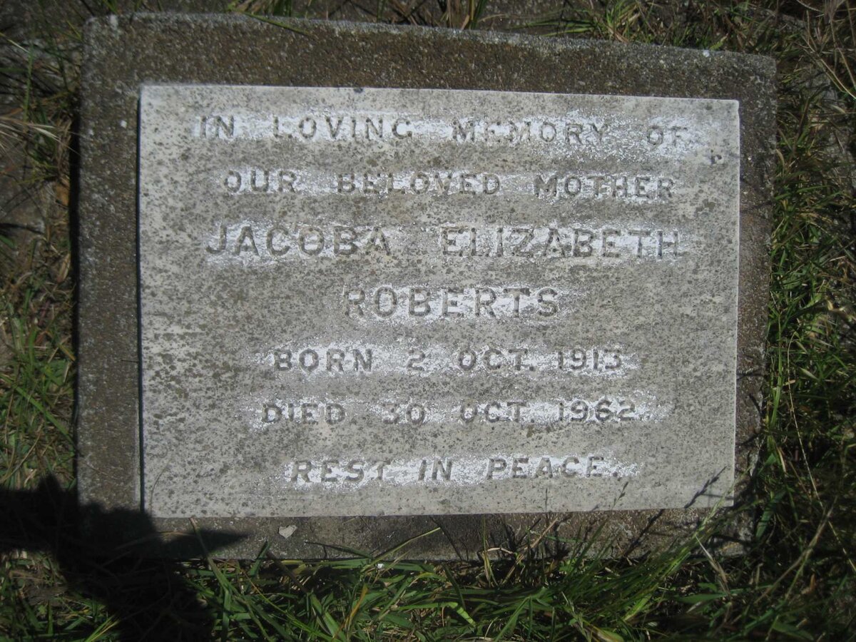 ROBERTS Jacoba Elizabeth 1913-1962