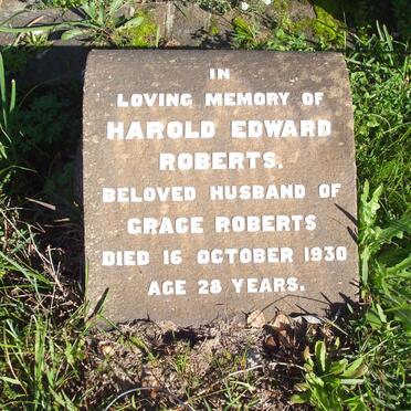 ROBERTS Harold Edward  -1930 