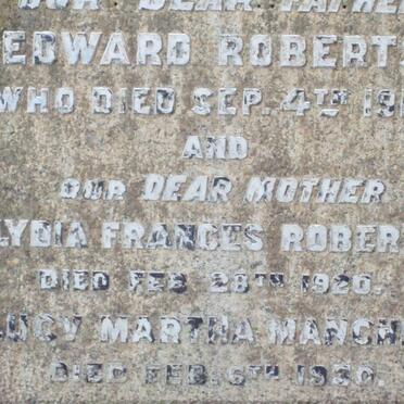 ROBERTS Edward -1916 &amp; Lydia Frances -1920 :: MANCHEE Lydia Frances -1920