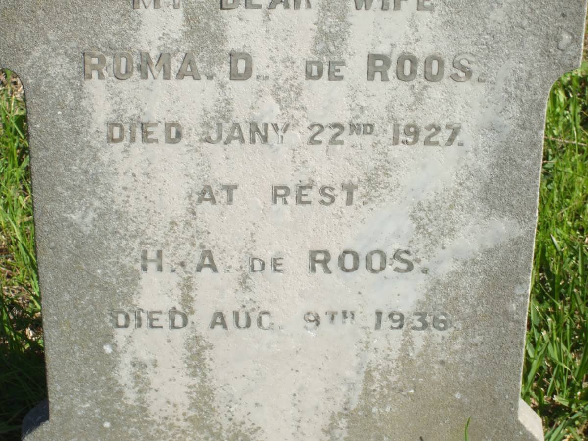 ROOS Roma D., de -1927 :: ROOS H.A., de -1936