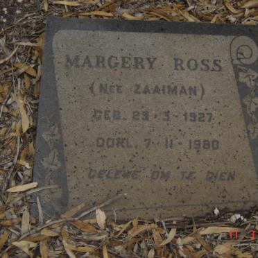 ROSS Margery nee ZAAIMAN -1980