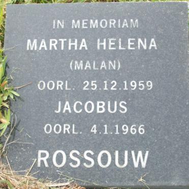ROSSOUW Jacobus -1966 &amp; Martha Helena MALAN -1959