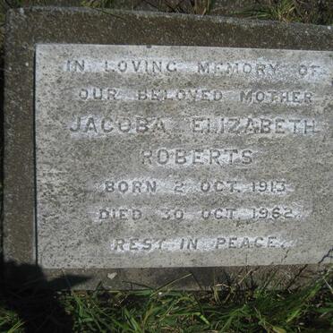 ROBERTS Jacoba Elizabeth 1913-1962