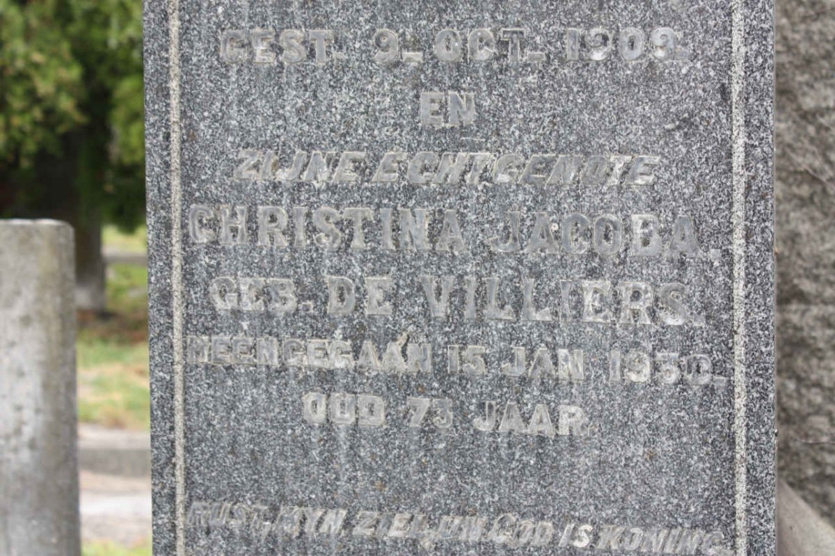 ROOS Christina Jacoba nee DE VILLIERS  -1930